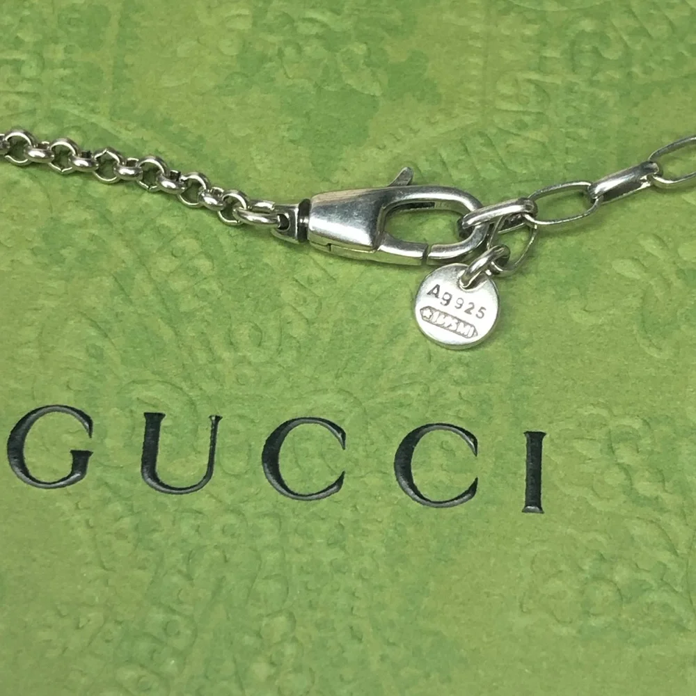 GUCCI Sterling Silver GG Ghost Reversible Necklace 17-20” or 21.5” Unisex NIB